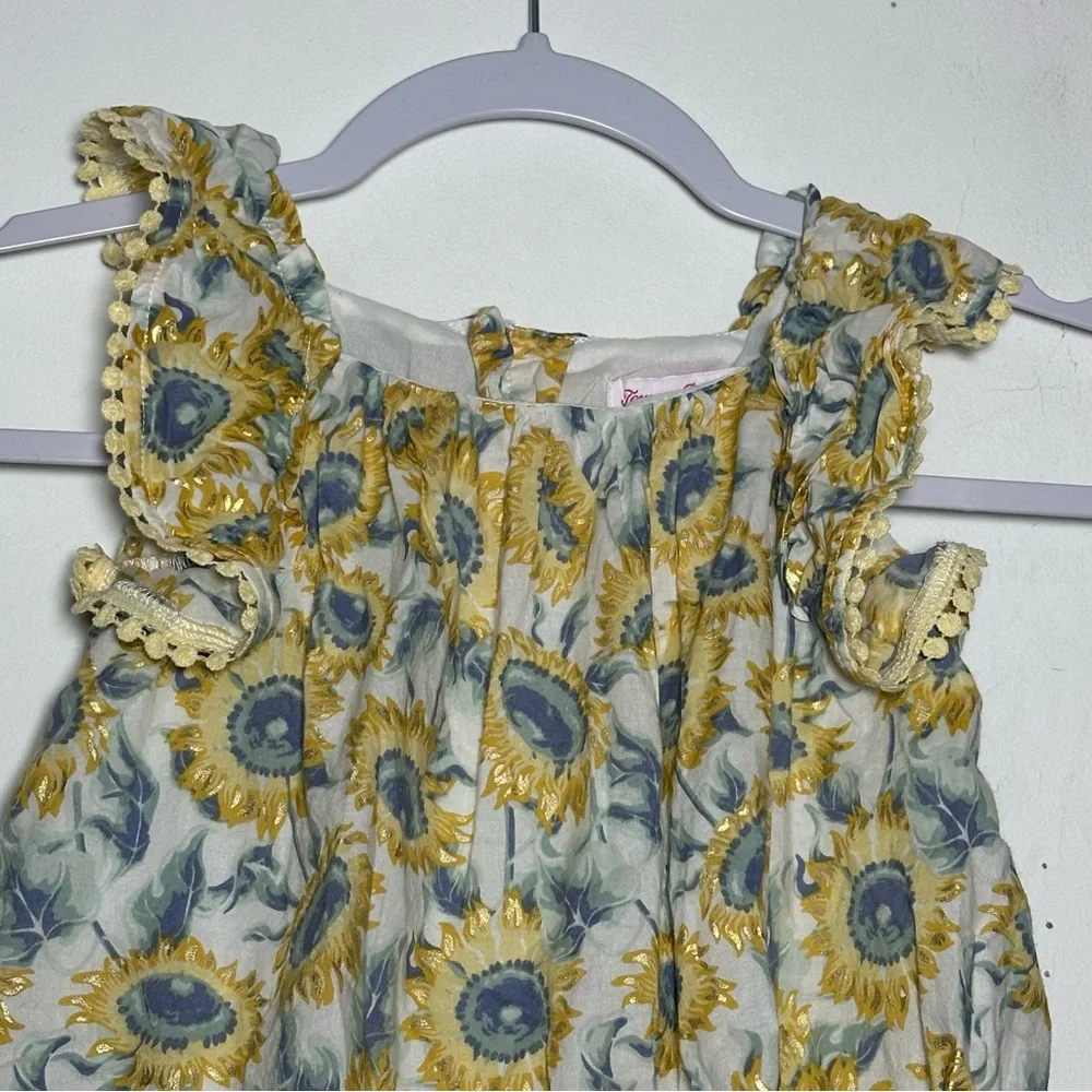 Tommy Bahama‎ Girls 3T Sunflower Dress Yellow Blue White Ruffle Summer floral